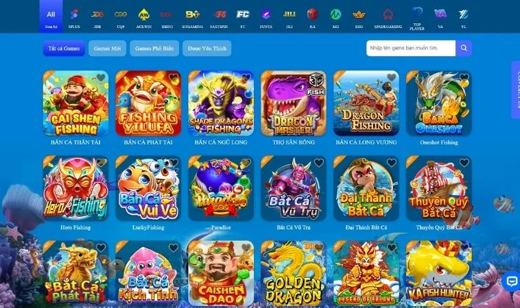 Đa dạng các trò chơi hấp dẫn tại sảnh Bắn Cá B52 Club