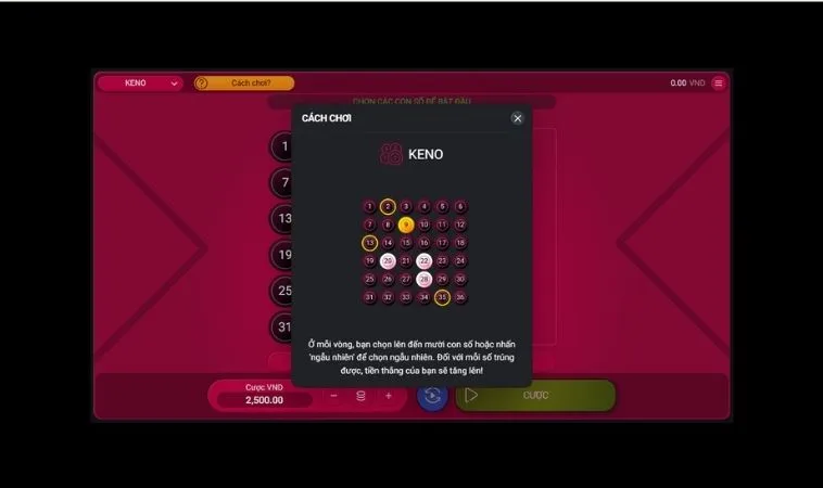 Keno Tại B52 Club